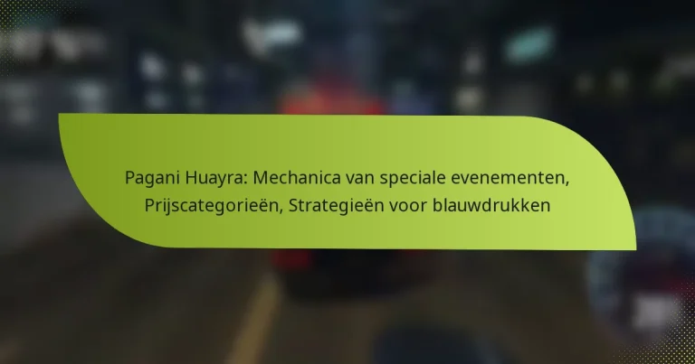 Pagani Huayra: Mechanica van speciale evenementen, Prijscategorieën, Strategieën voor blauwdrukken